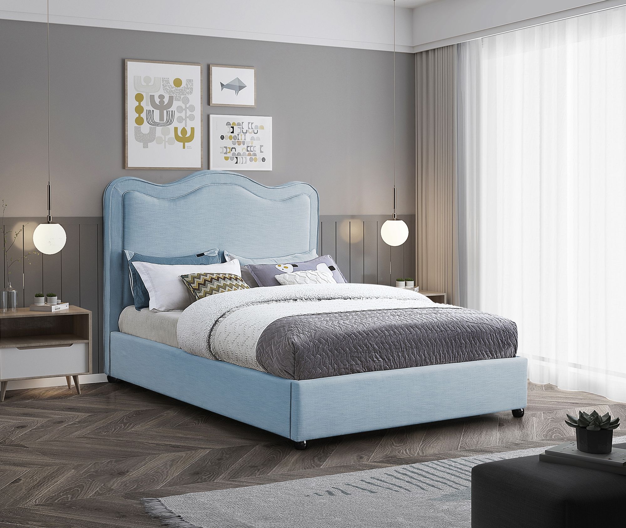 Felix Linen Fabric Bed