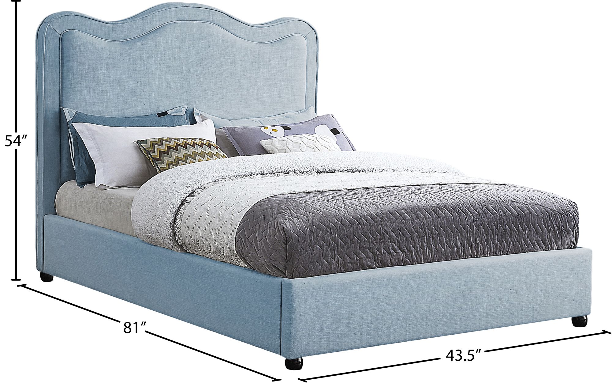 Felix Linen Fabric Queen Size Bed