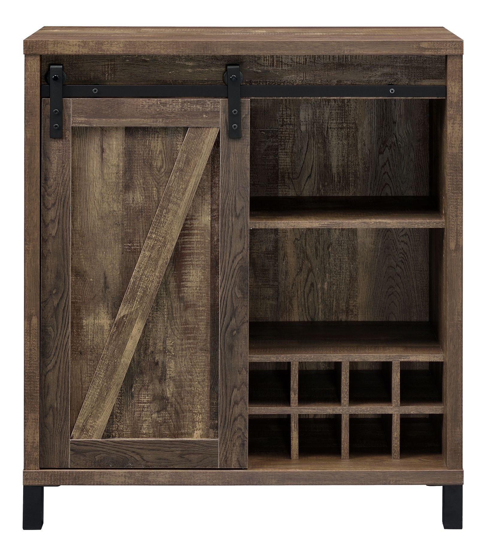Arlington Wood Veneer Bar Cabinet with Sliding Door