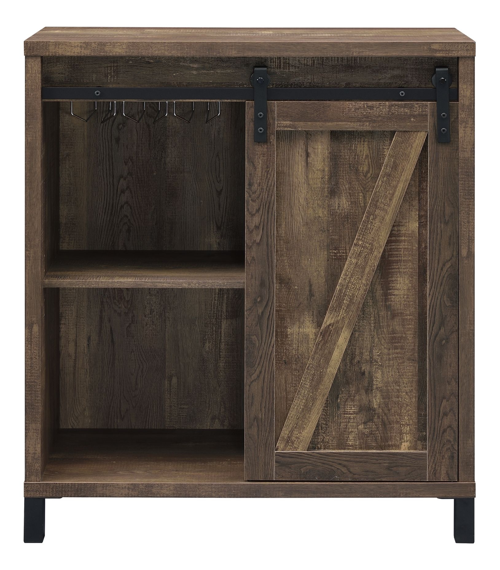Arlington Wood Veneer Bar Cabinet with Sliding Door
