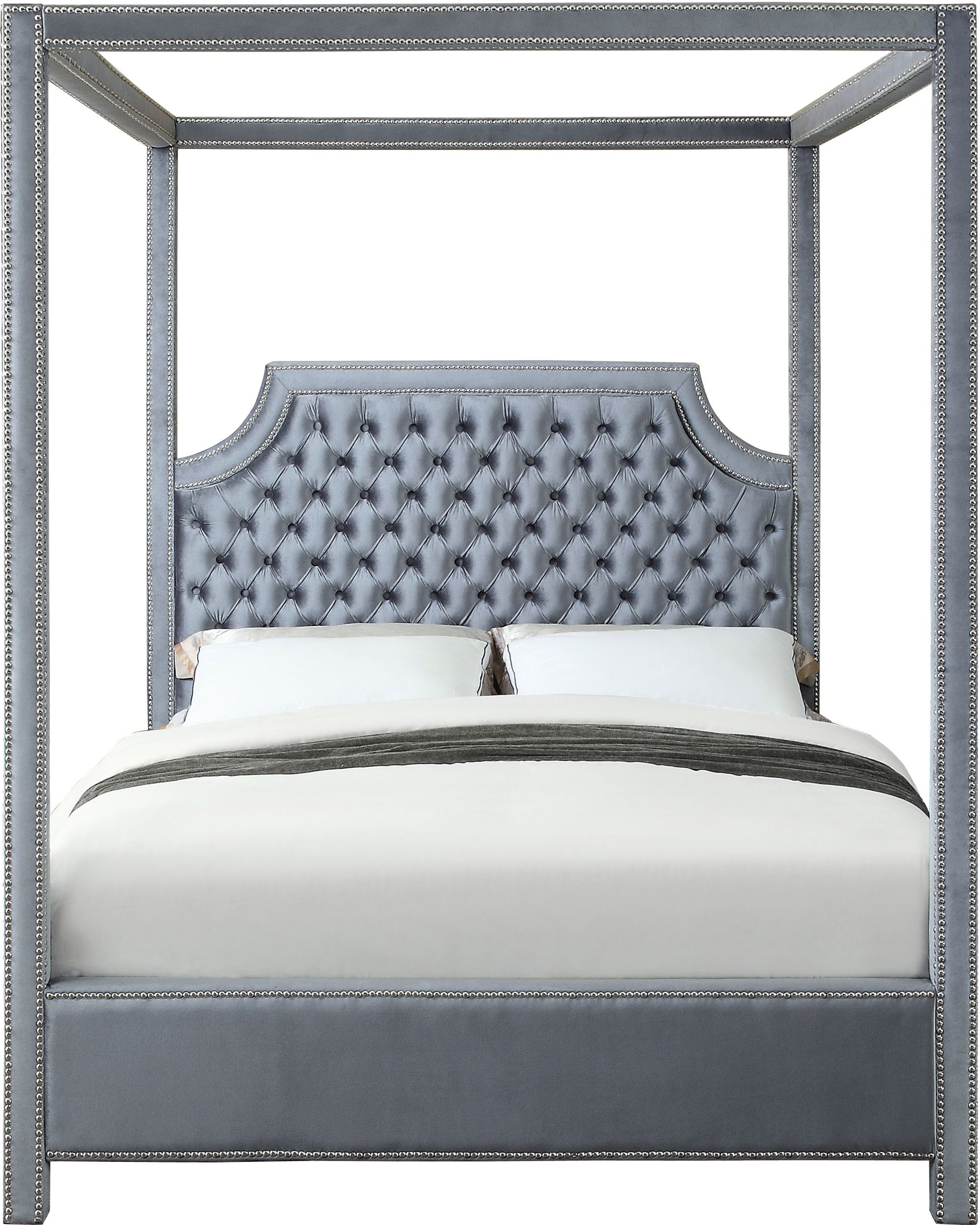 Rowan Velvet Queen Size Bed