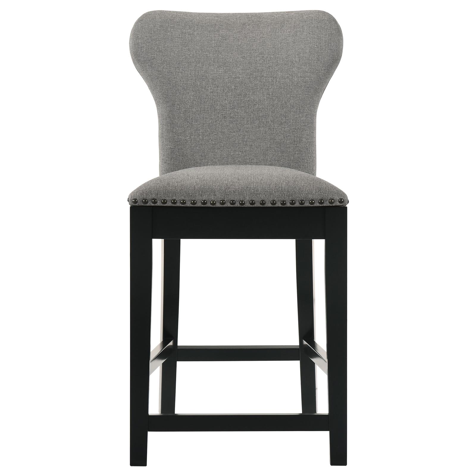 Rolando Fabric Solid Back Counter Stool with Nailhead Trim