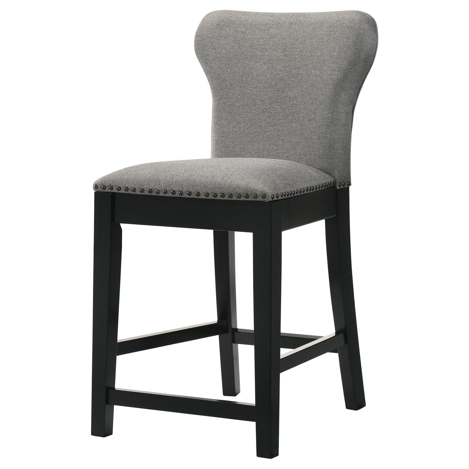 Rolando Fabric Solid Back Counter Stool with Nailhead Trim