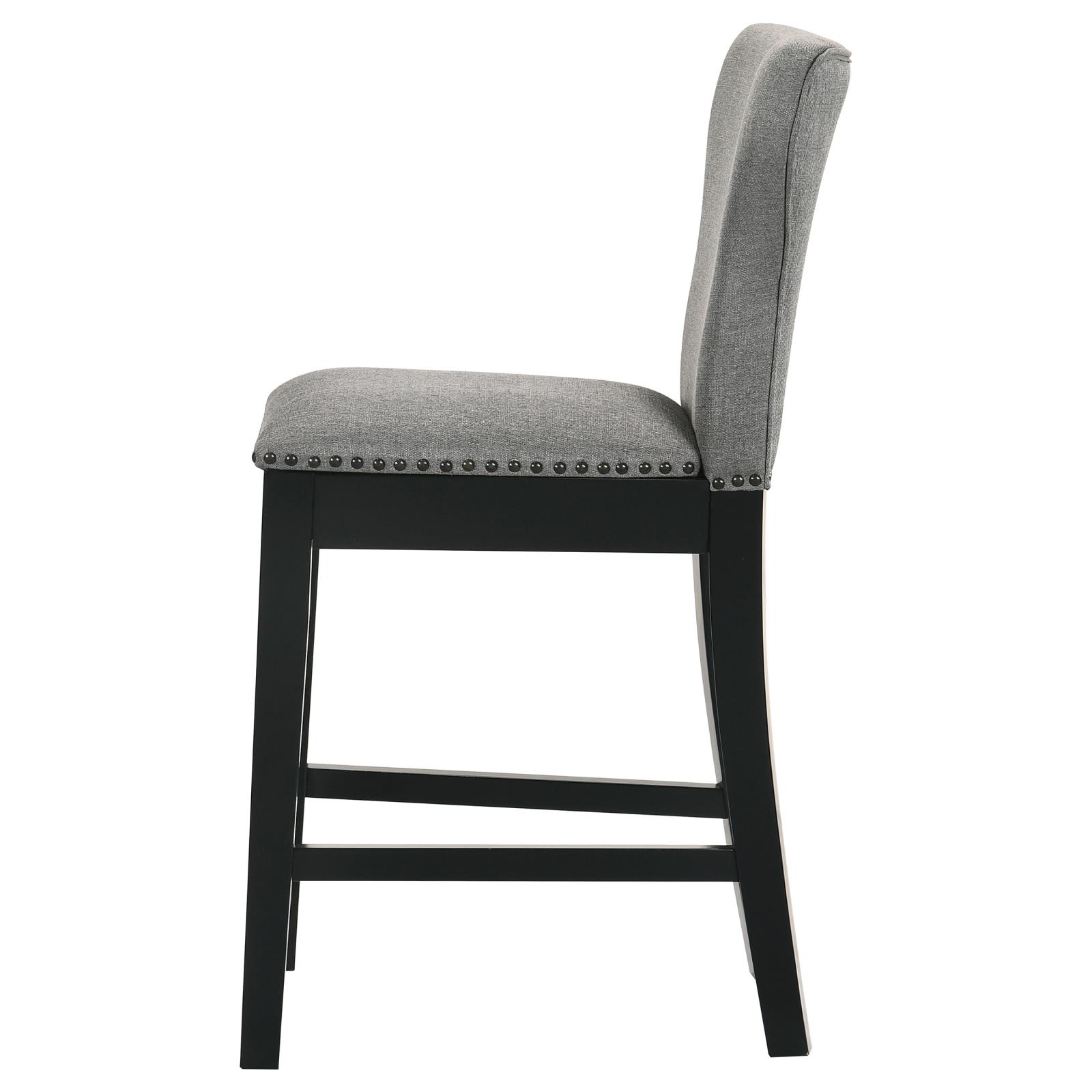 Rolando Fabric Solid Back Counter Stool with Nailhead Trim