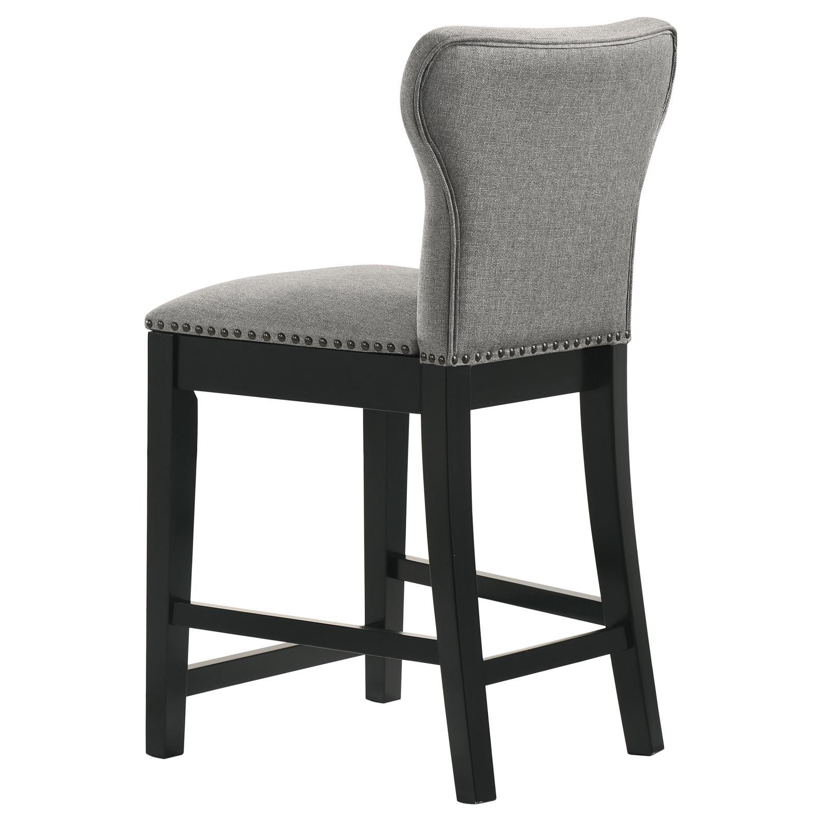 Rolando Fabric Solid Back Counter Stool with Nailhead Trim