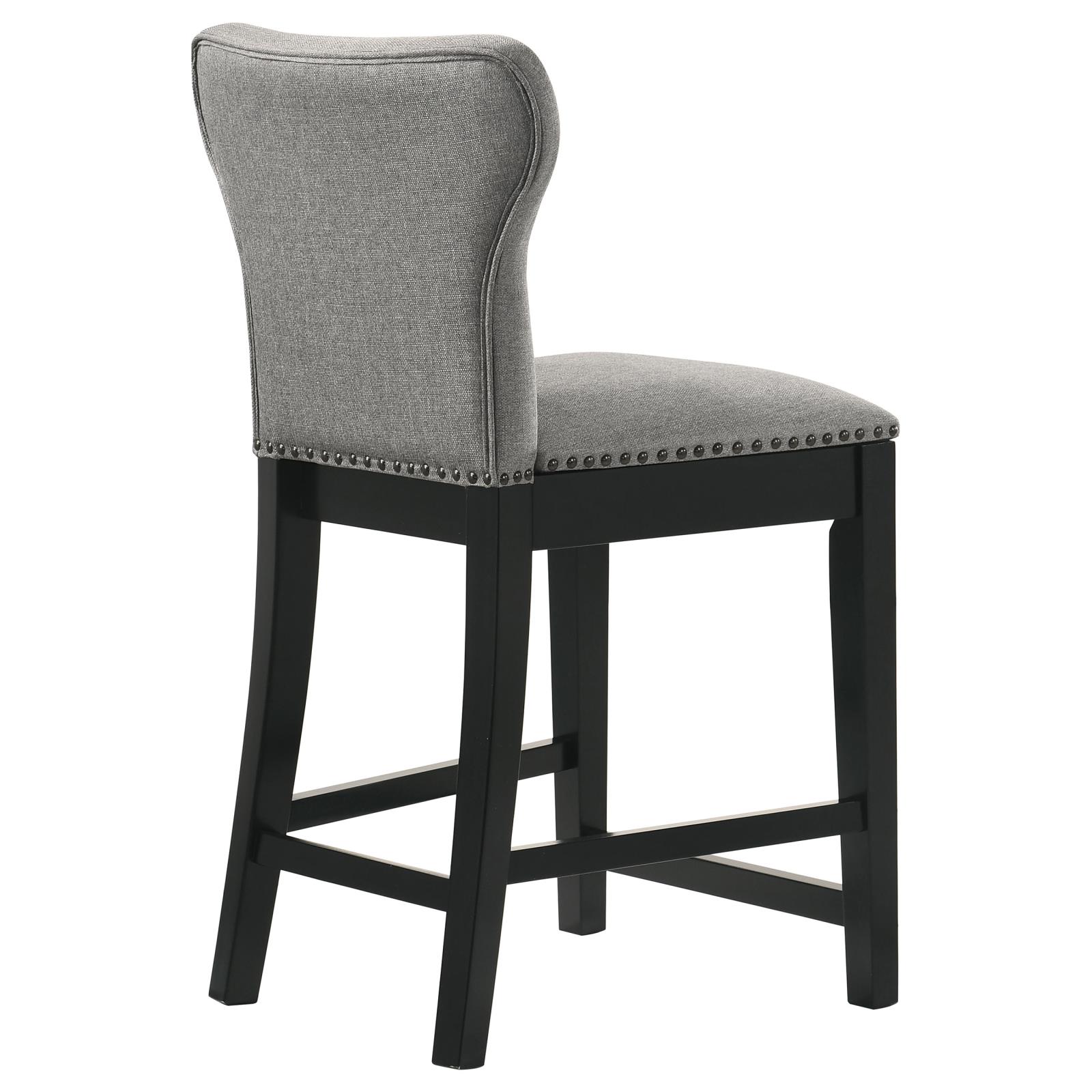 Rolando Fabric Solid Back Counter Stool with Nailhead Trim