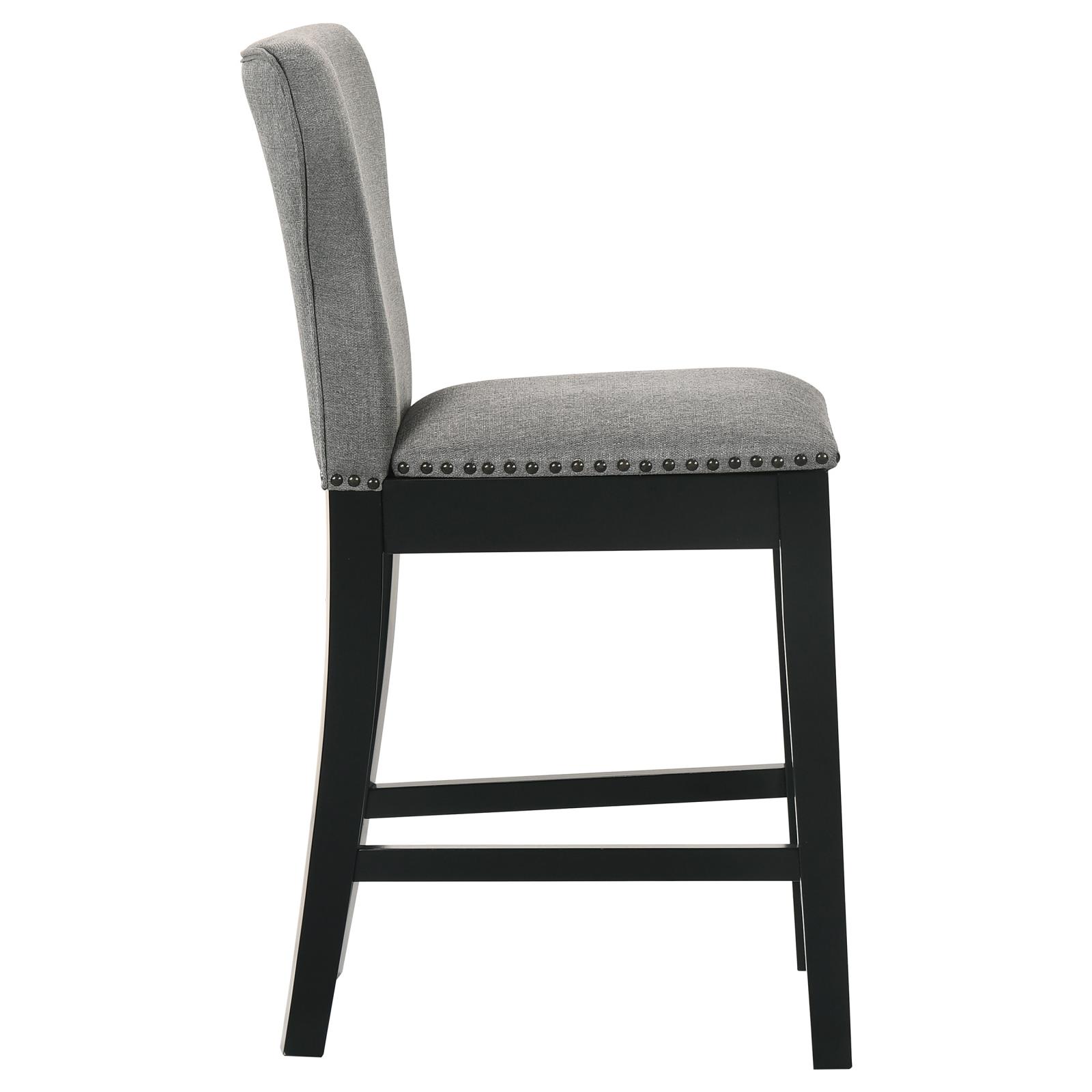 Rolando Fabric Solid Back Counter Stool with Nailhead Trim