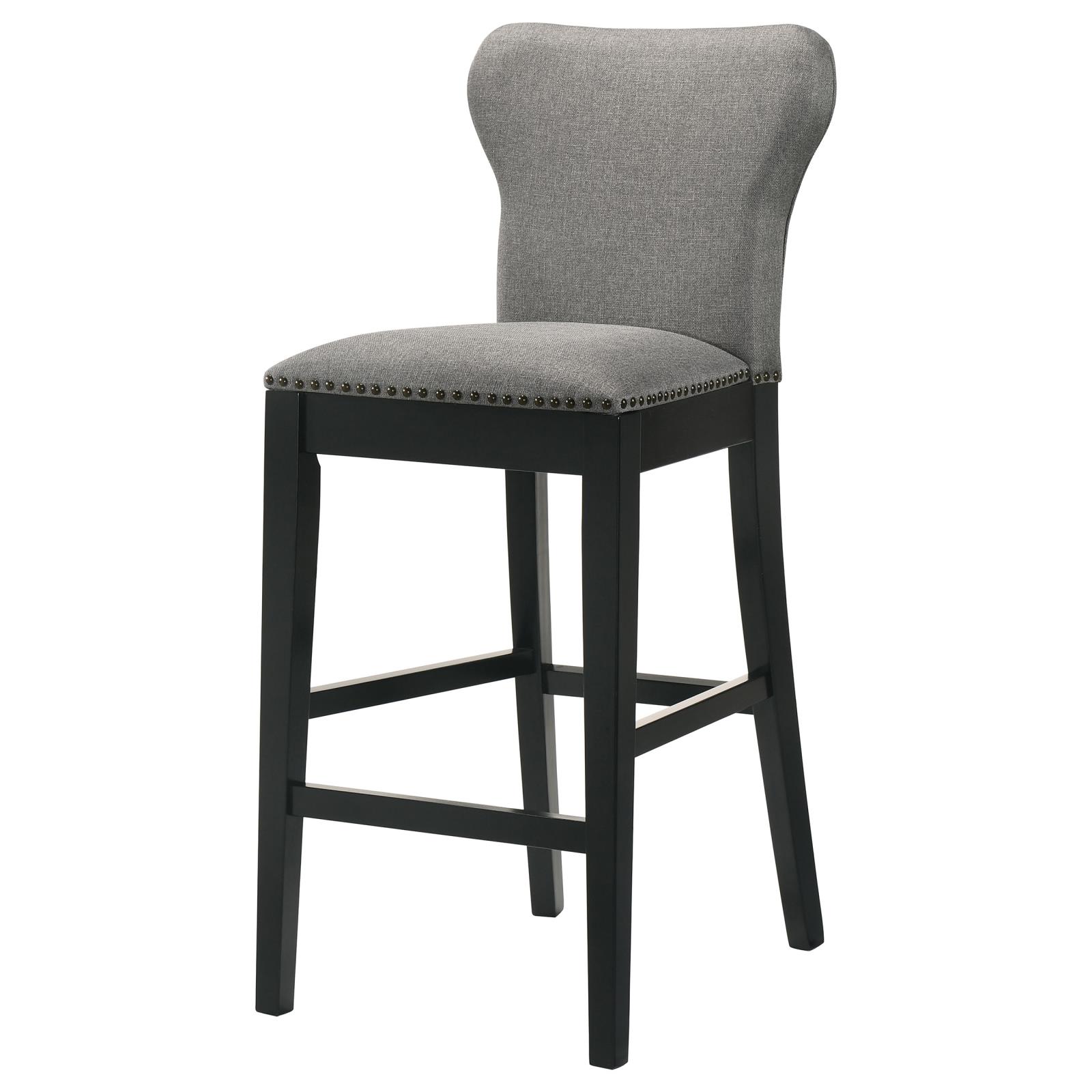 Rolando Fabric Solid Back Bar Stool with Nailhead Trim