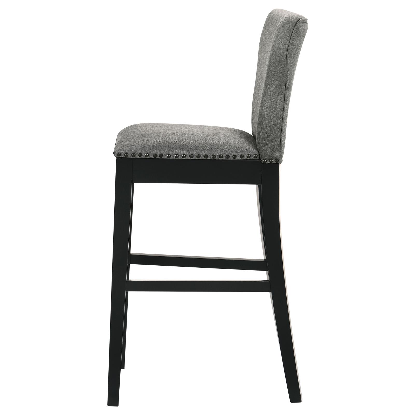 Rolando Fabric Solid Back Bar Stool with Nailhead Trim