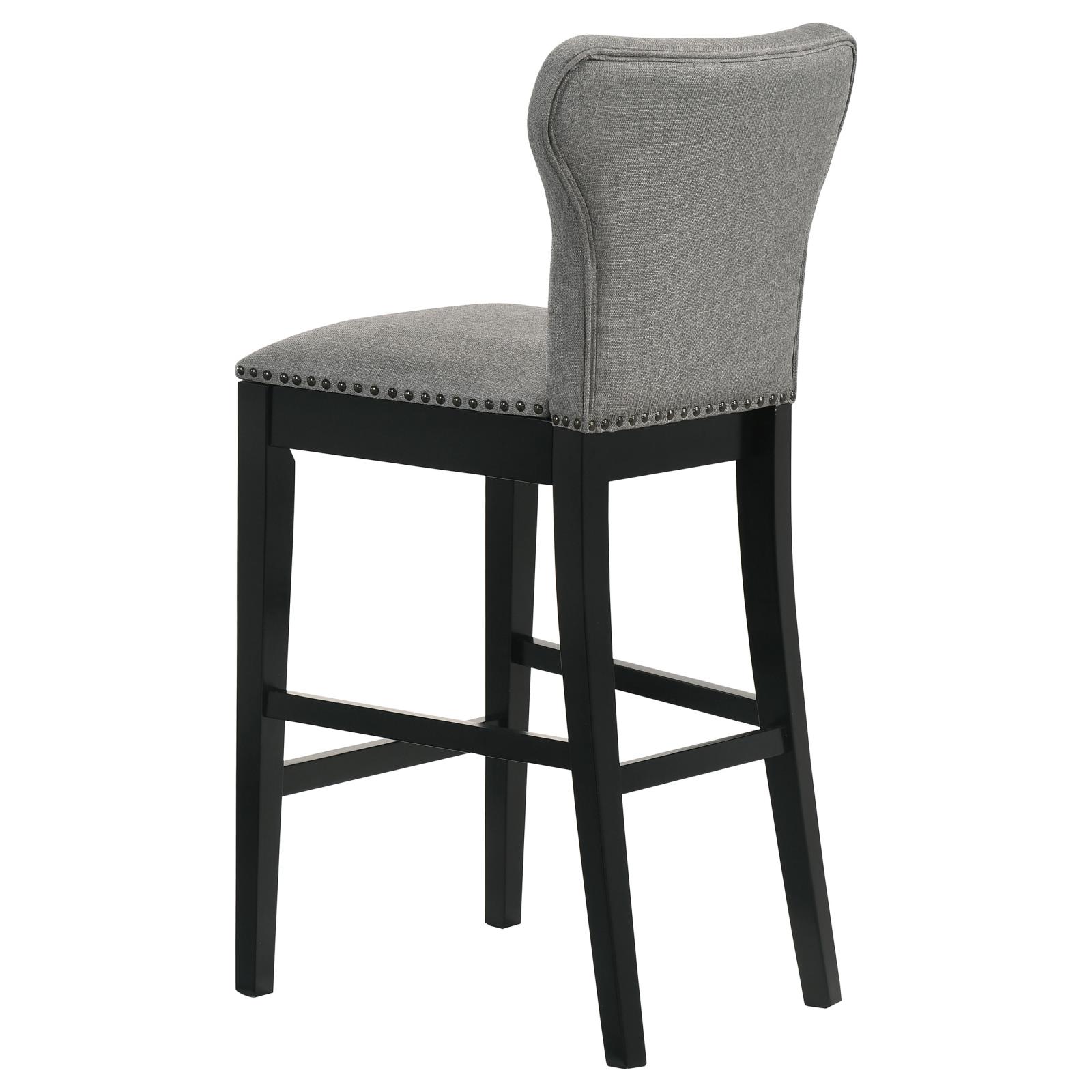 Rolando Fabric Solid Back Bar Stool with Nailhead Trim