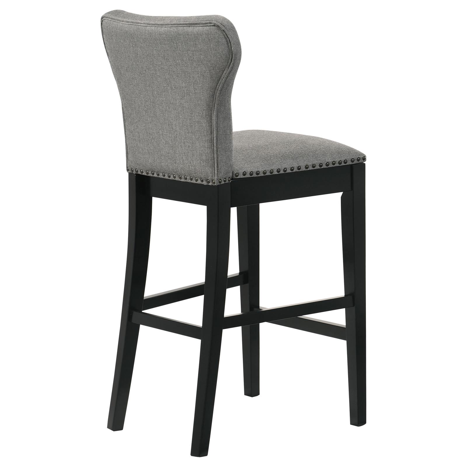 Rolando Fabric Solid Back Bar Stool with Nailhead Trim