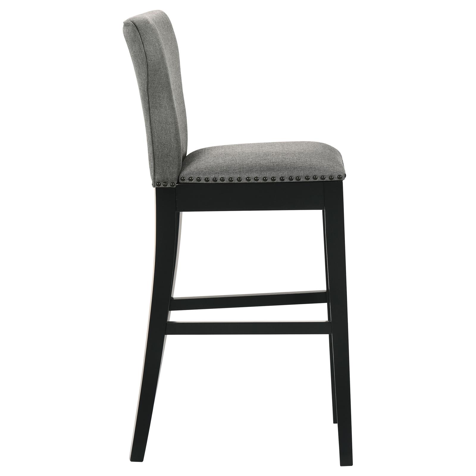 Rolando Fabric Solid Back Bar Stool with Nailhead Trim