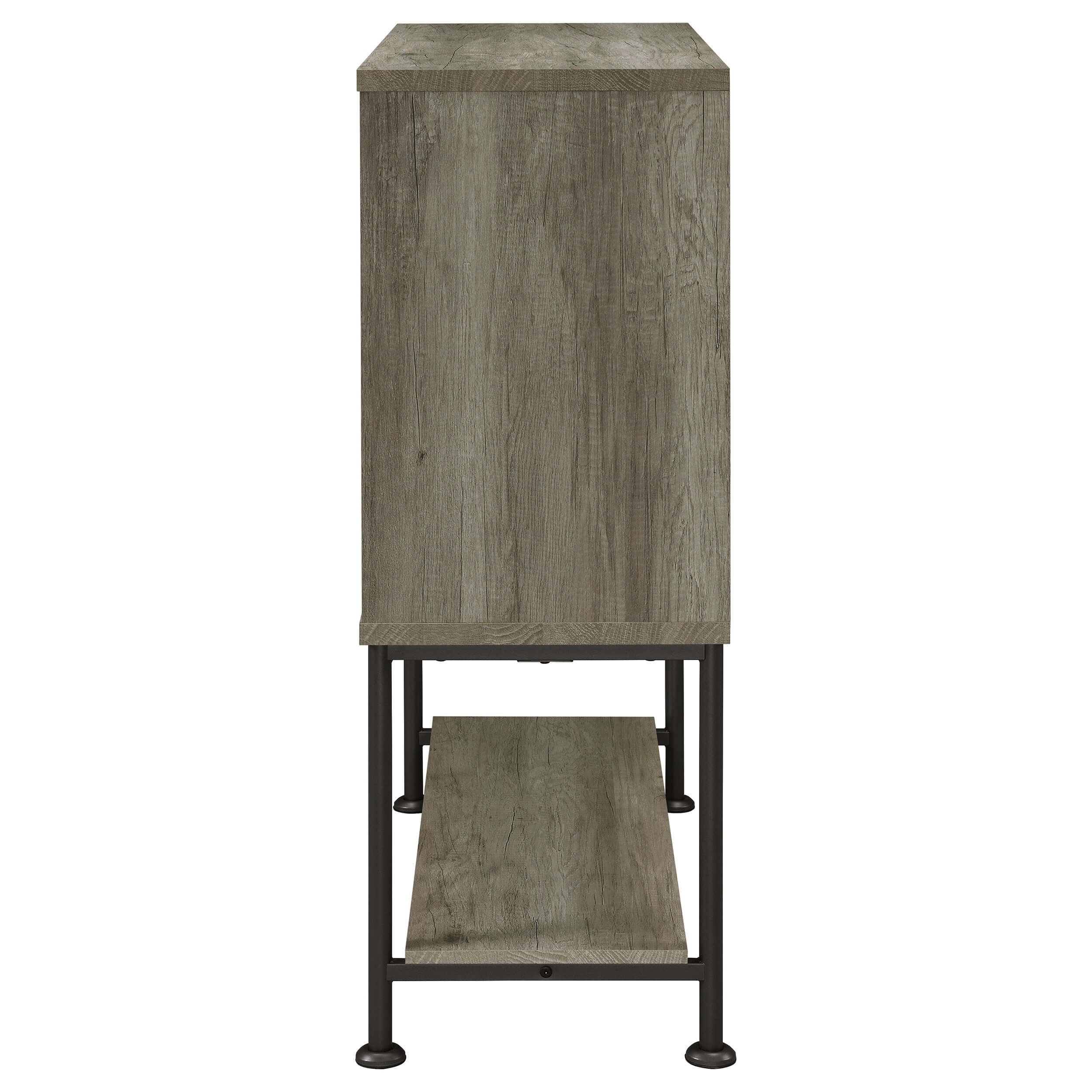 Claremont Wood Veneer Sliding Door Bar Cabinet with Lower Shelf