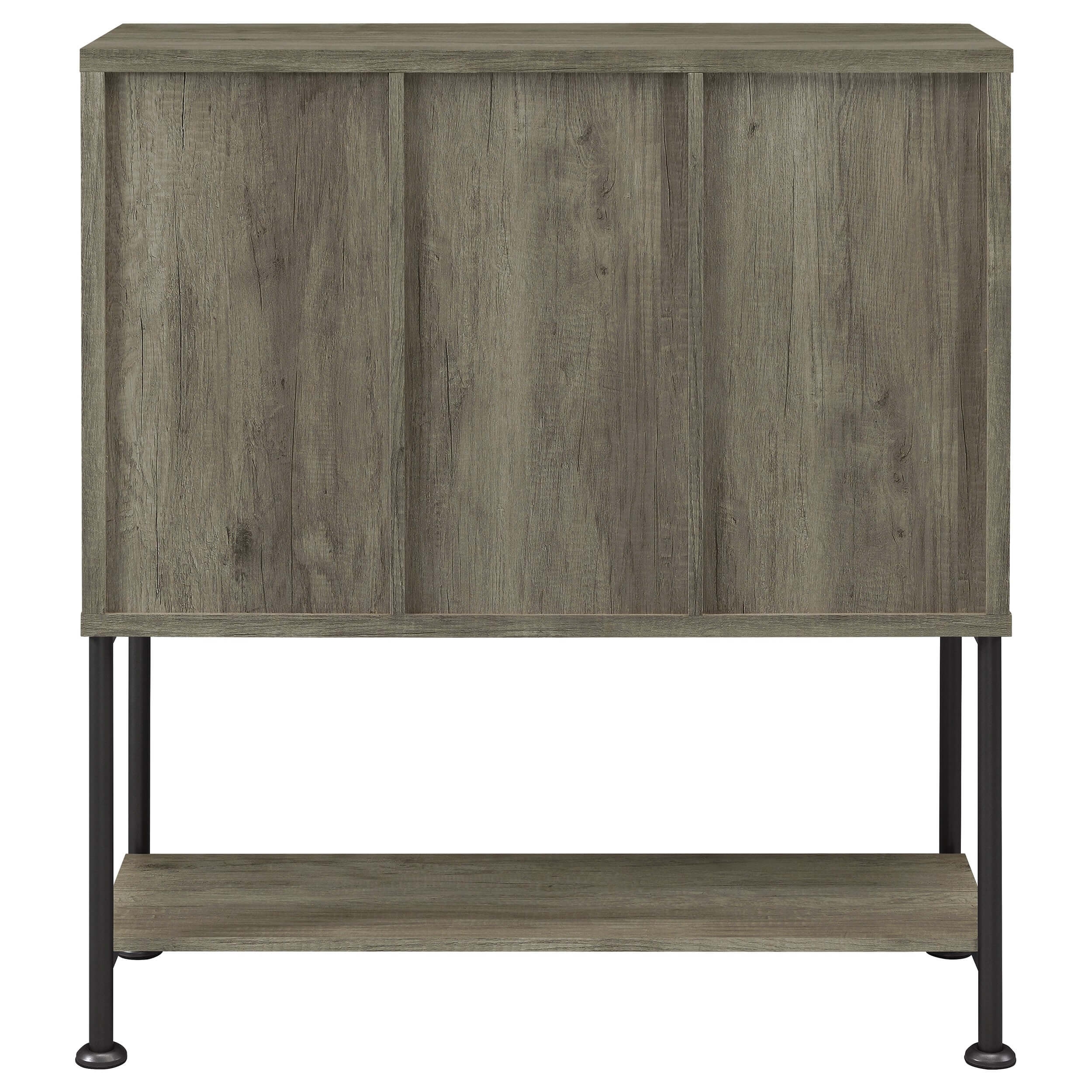 Claremont Wood Veneer Sliding Door Bar Cabinet with Lower Shelf