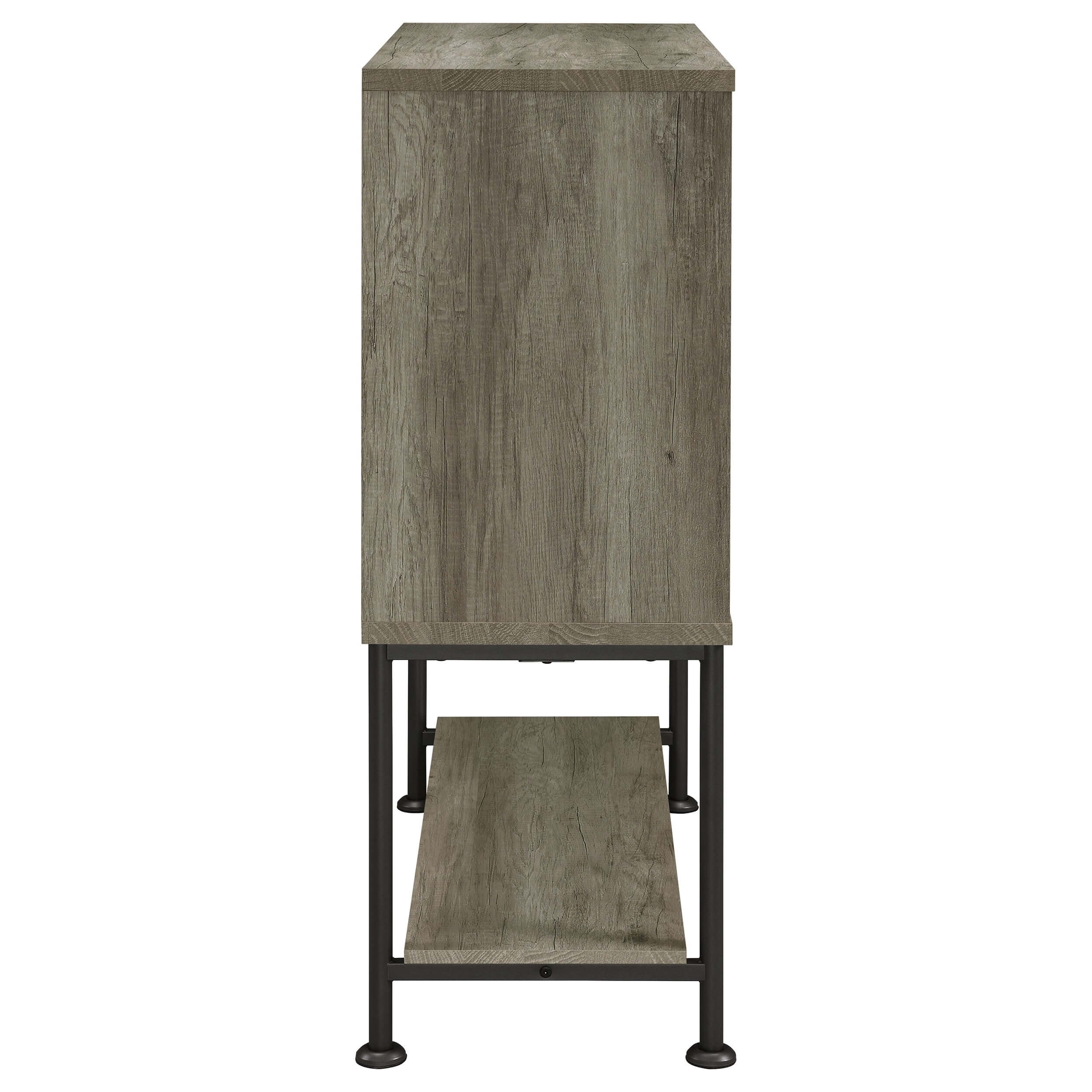 Claremont Wood Veneer Sliding Door Bar Cabinet with Lower Shelf