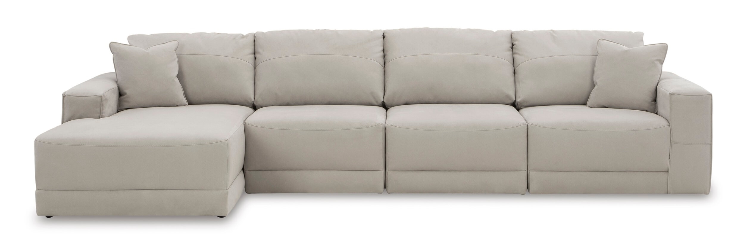 Next-Gen Gaucho 4-Piece Faux Nubuck Leather L-Shaped Sectional Sofa w/Left Arm Facing Chaise