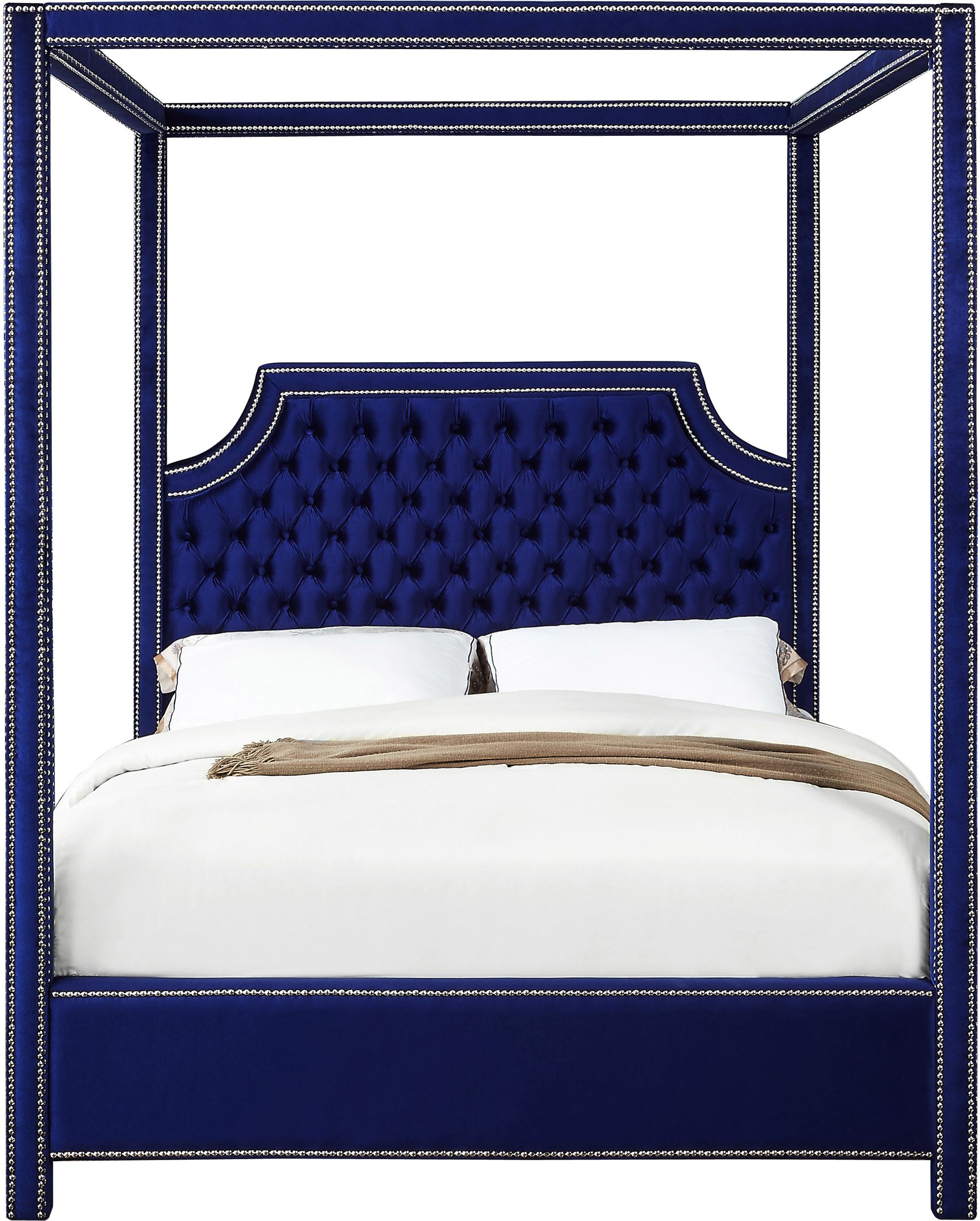 Rowan Velvet King Size Bed