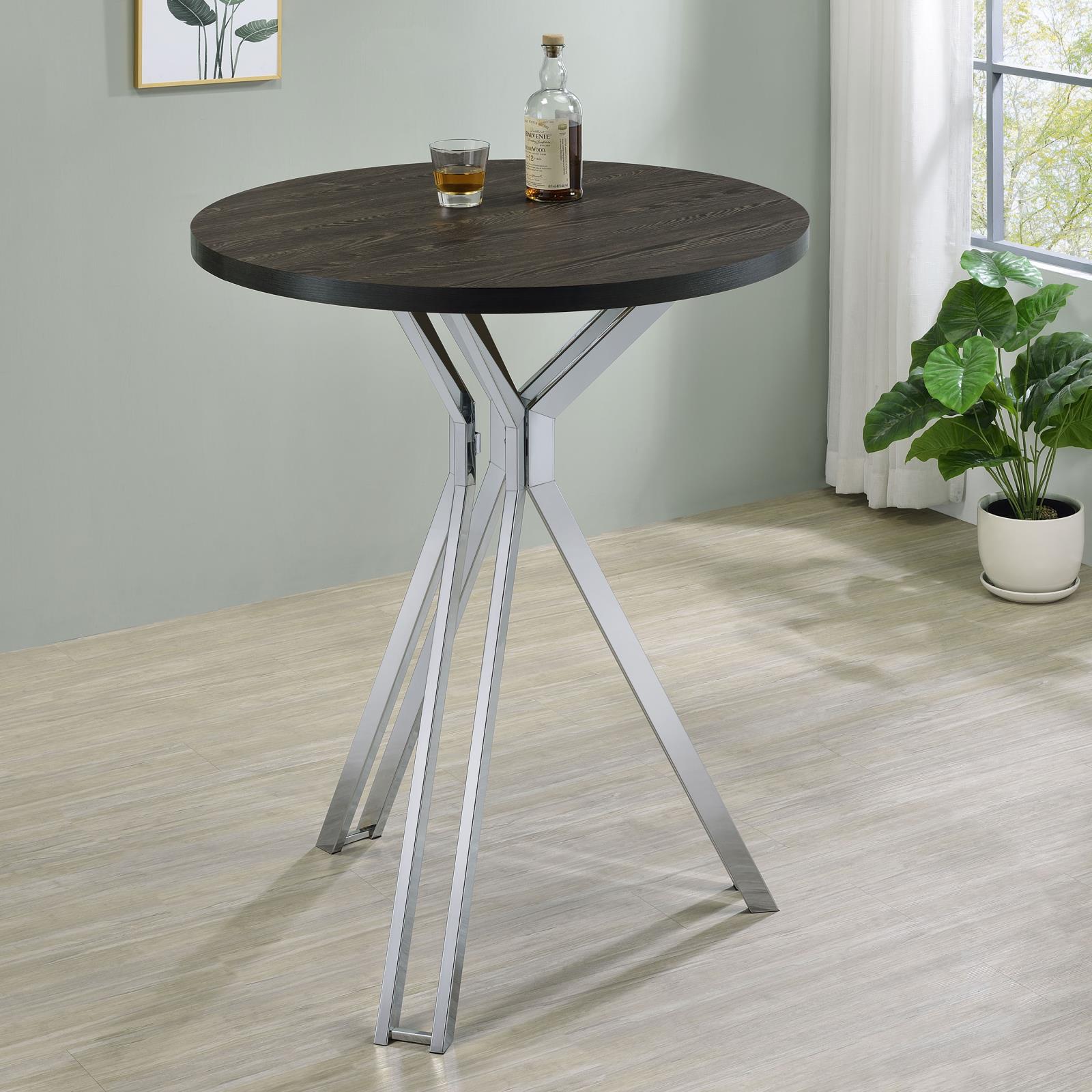 Edgerton Round Wood Veneer Top Bar Table