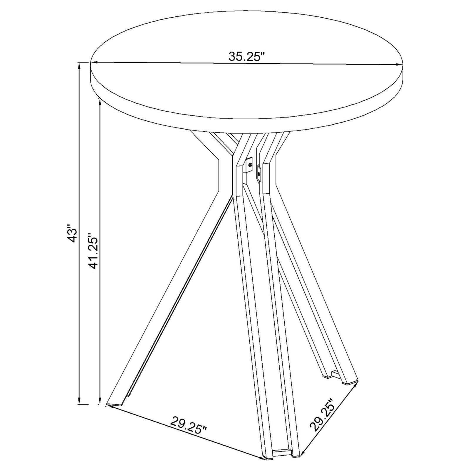 Edgerton Round Wood Veneer Top Bar Table