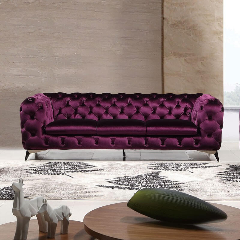 Glitz Velour Fabric Living Room Set