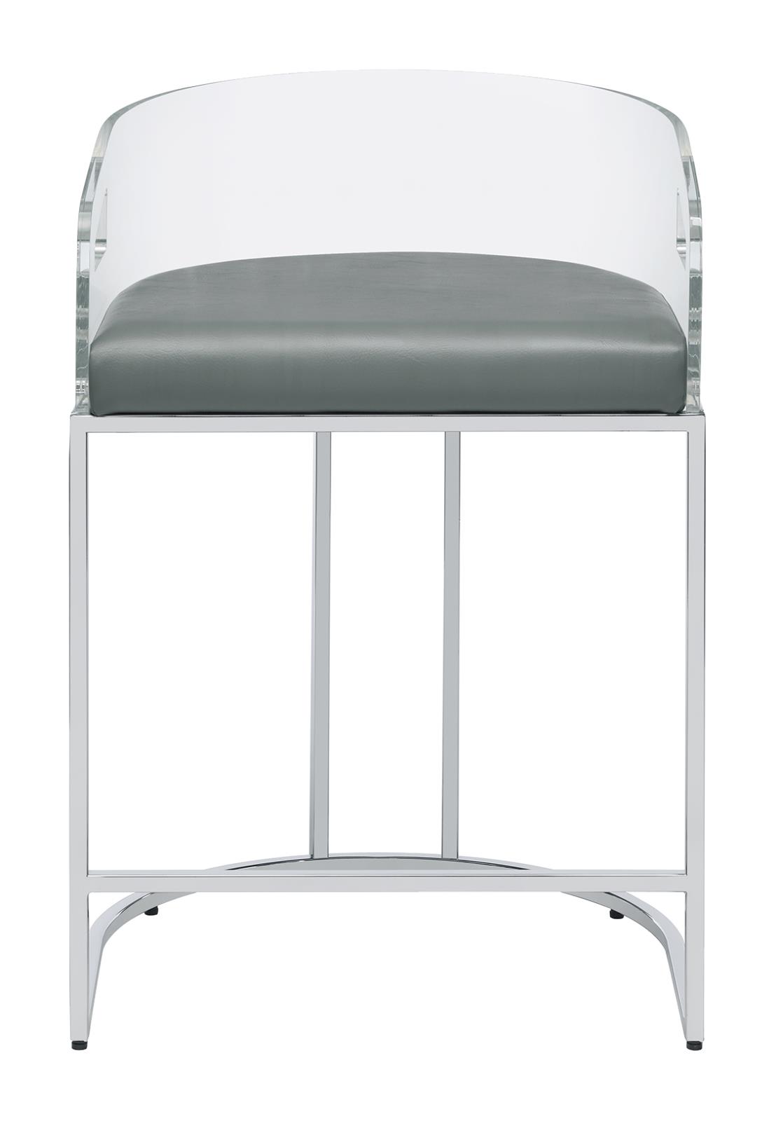 Thermosolis Acrylic Back Counter Stool with Chrome Base 