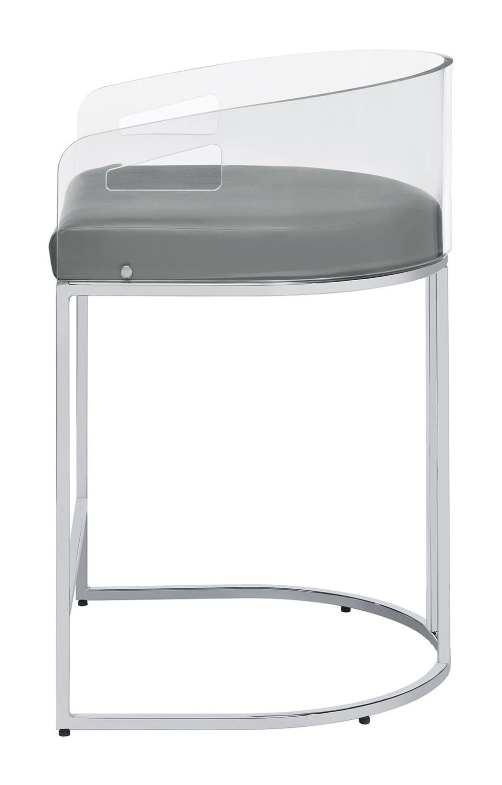Thermosolis Acrylic Back Counter Stool with Chrome Base 