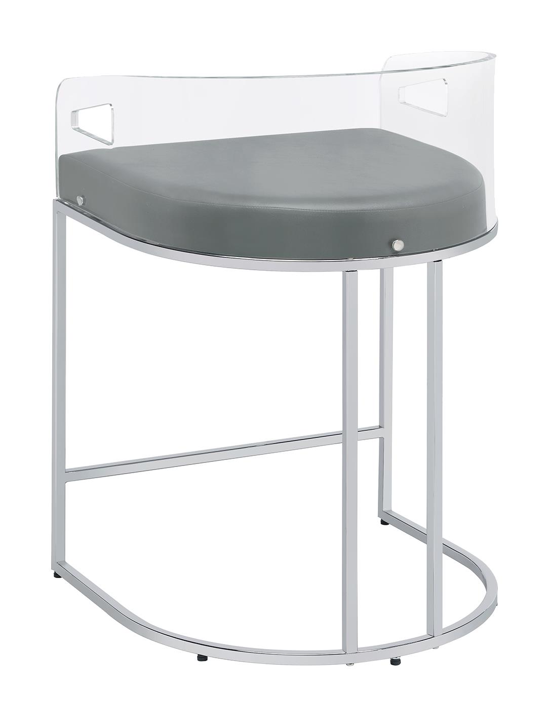 Thermosolis Acrylic Back Counter Stool with Chrome Base 