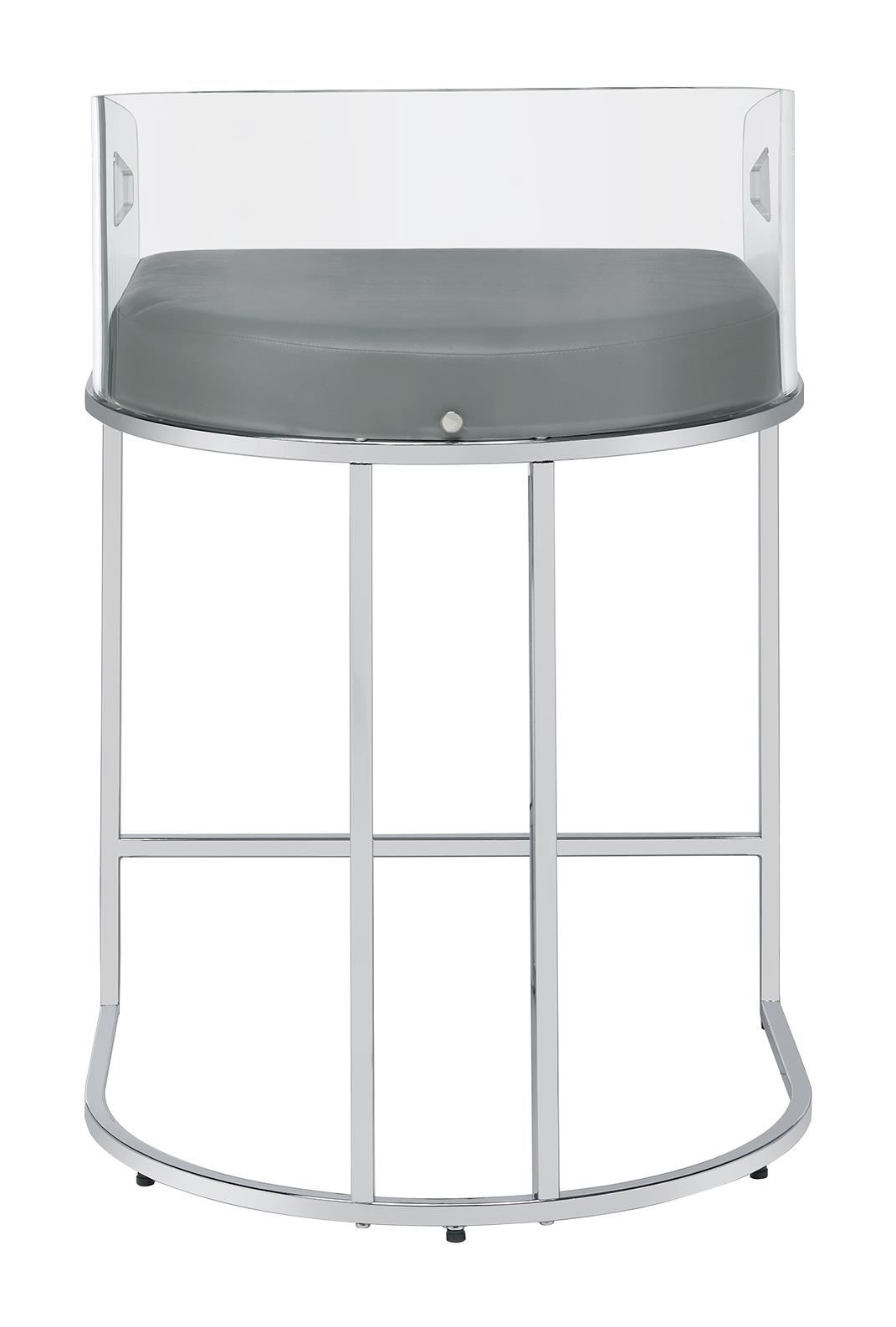 Thermosolis Acrylic Back Counter Stool with Chrome Base 