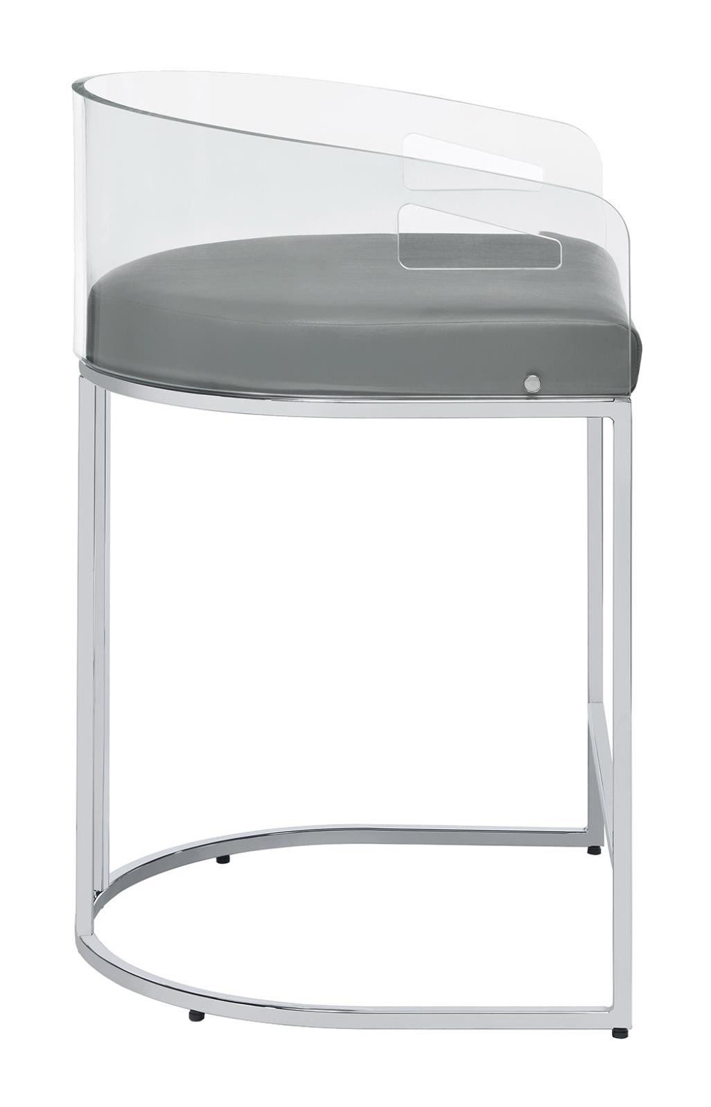 Thermosolis Acrylic Back Counter Stool with Chrome Base 