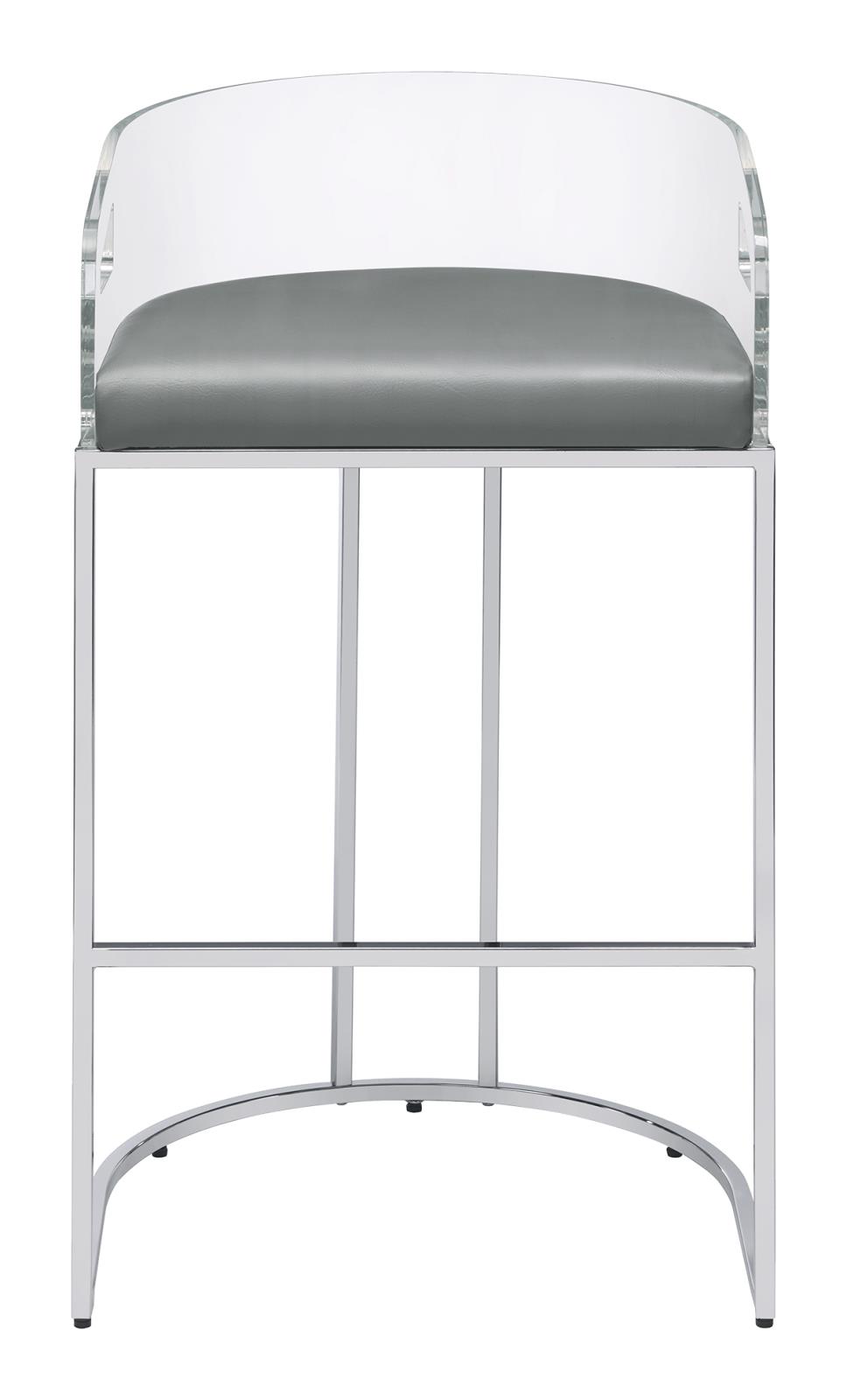 Thermosolis Acrylic Back Bar Stool with Chrome Base 