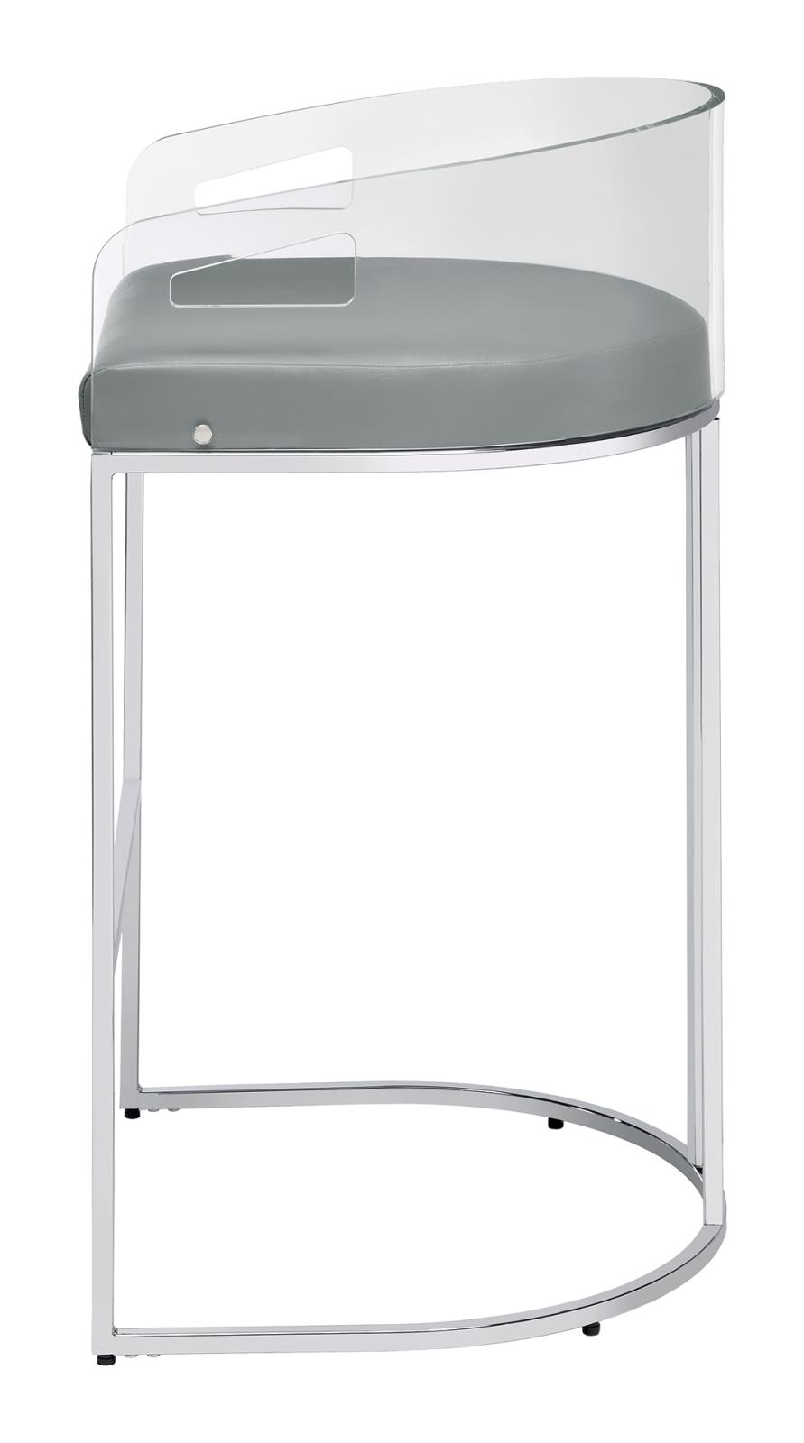 Thermosolis Acrylic Back Bar Stool with Chrome Base 