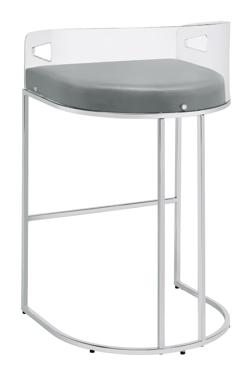 Thermosolis Acrylic Back Bar Stool with Chrome Base 