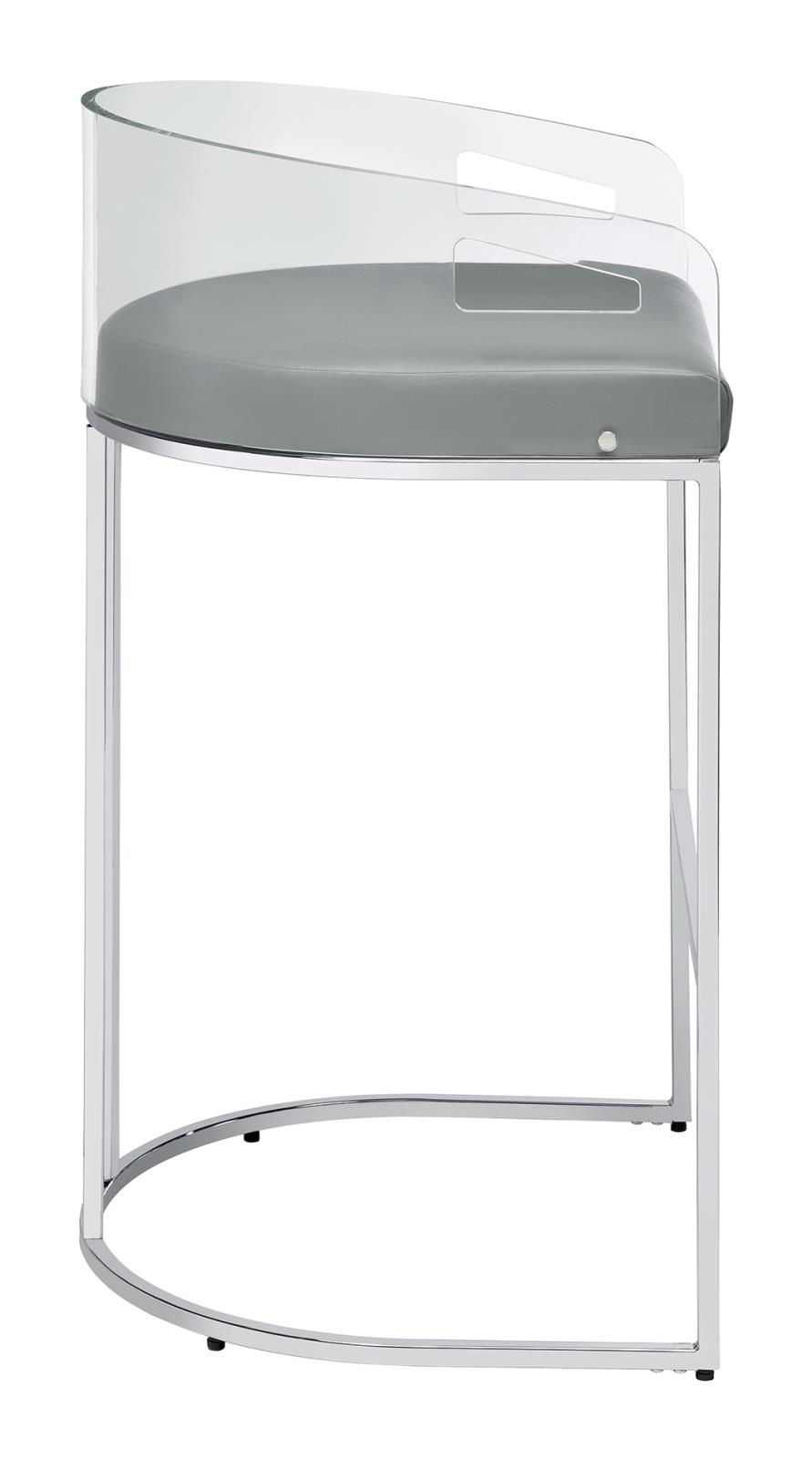 Thermosolis Acrylic Back Bar Stool with Chrome Base 