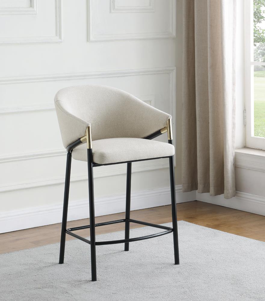 Chadwick Sloped Arm Fabric Counter Stool with Metal Base