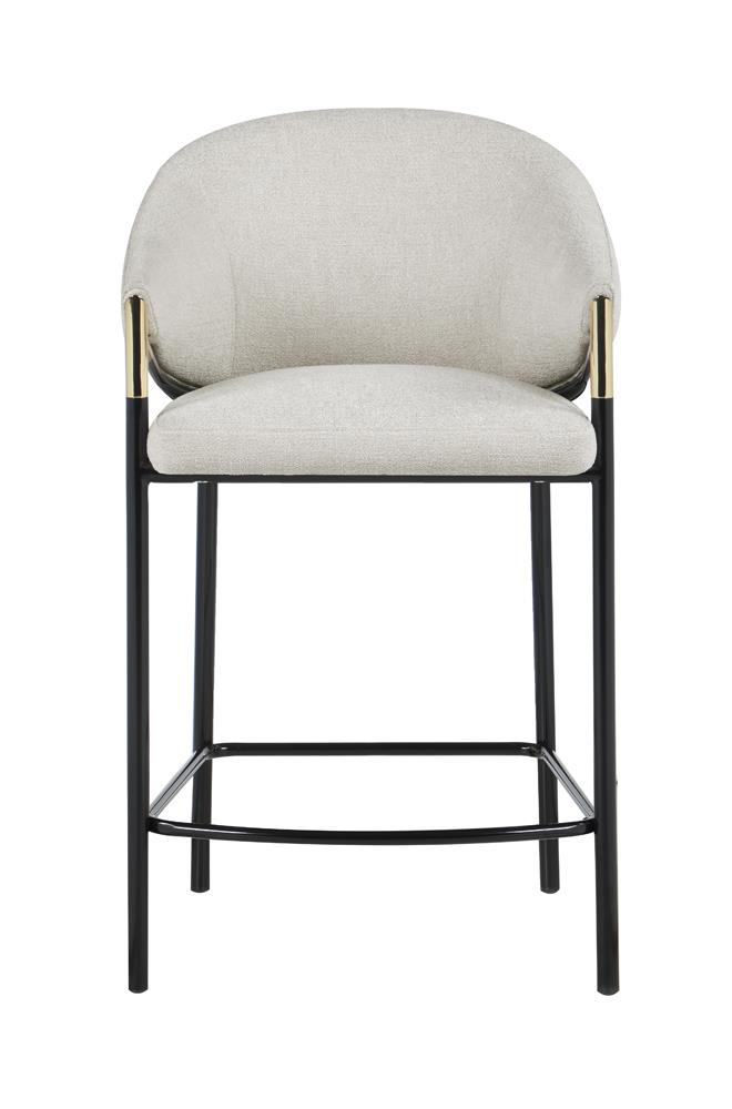 Chadwick Sloped Arm Fabric Counter Stool with Metal Base