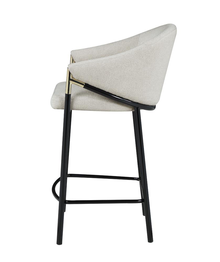 Chadwick Sloped Arm Fabric Counter Stool with Metal Base