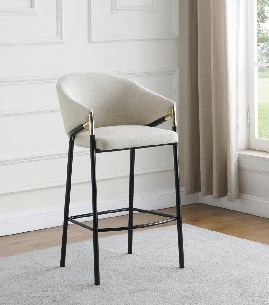Chadwick Sloped Arm Fabric Bar Stool with Metal Base