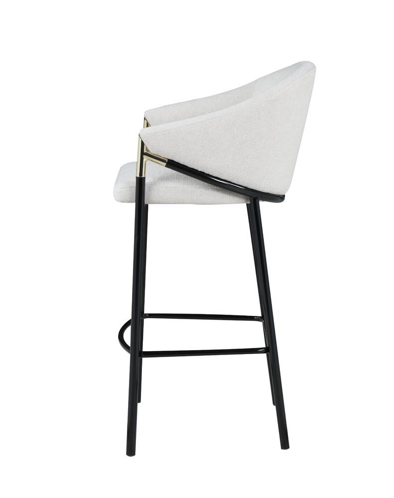 Chadwick Sloped Arm Fabric Bar Stool with Metal Base