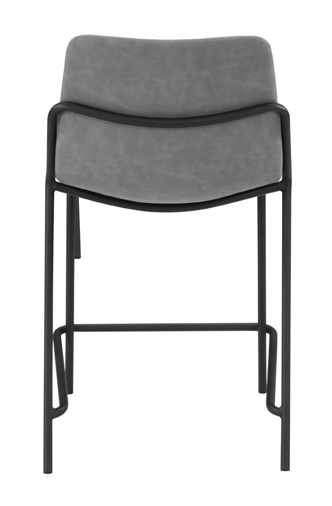 Earnest Solid Back Leatherette Counter Stool with Metal Base