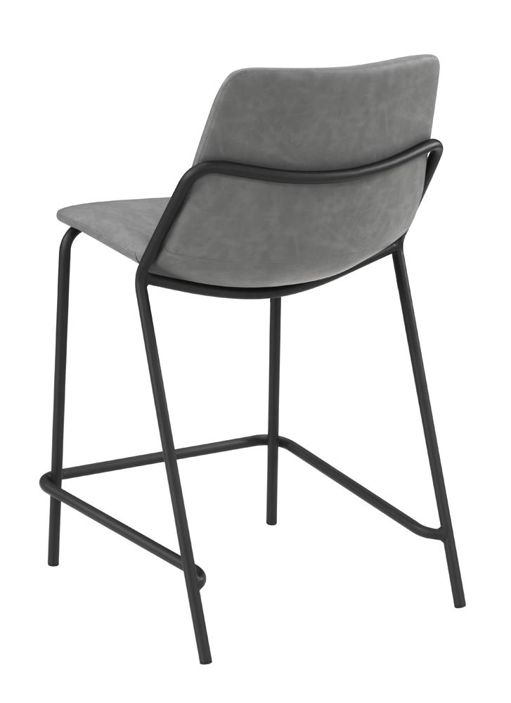 Earnest Solid Back Leatherette Counter Stool with Metal Base