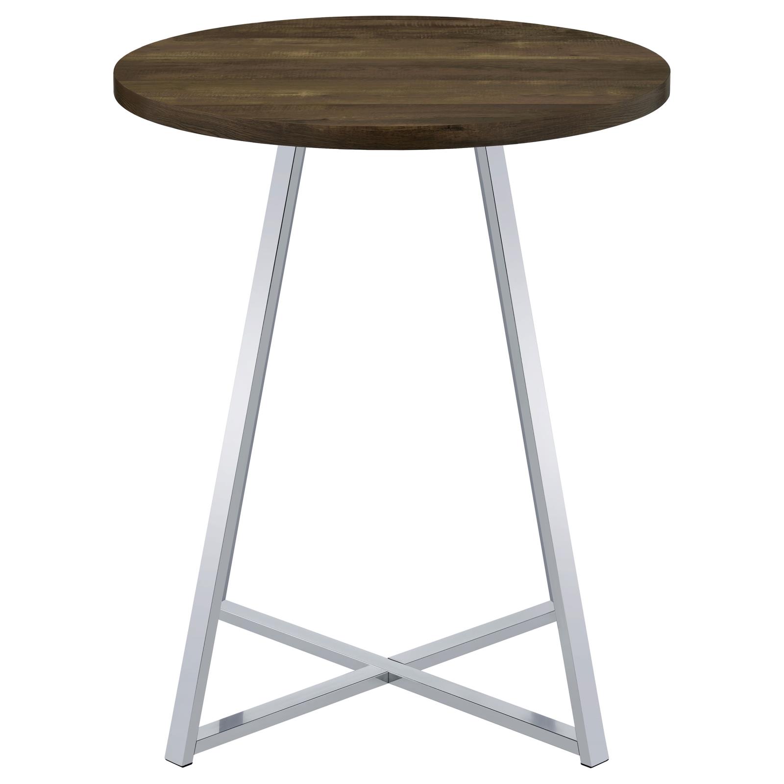 Burkhart Wood Veneer Round Top Bar Table with Sled Base