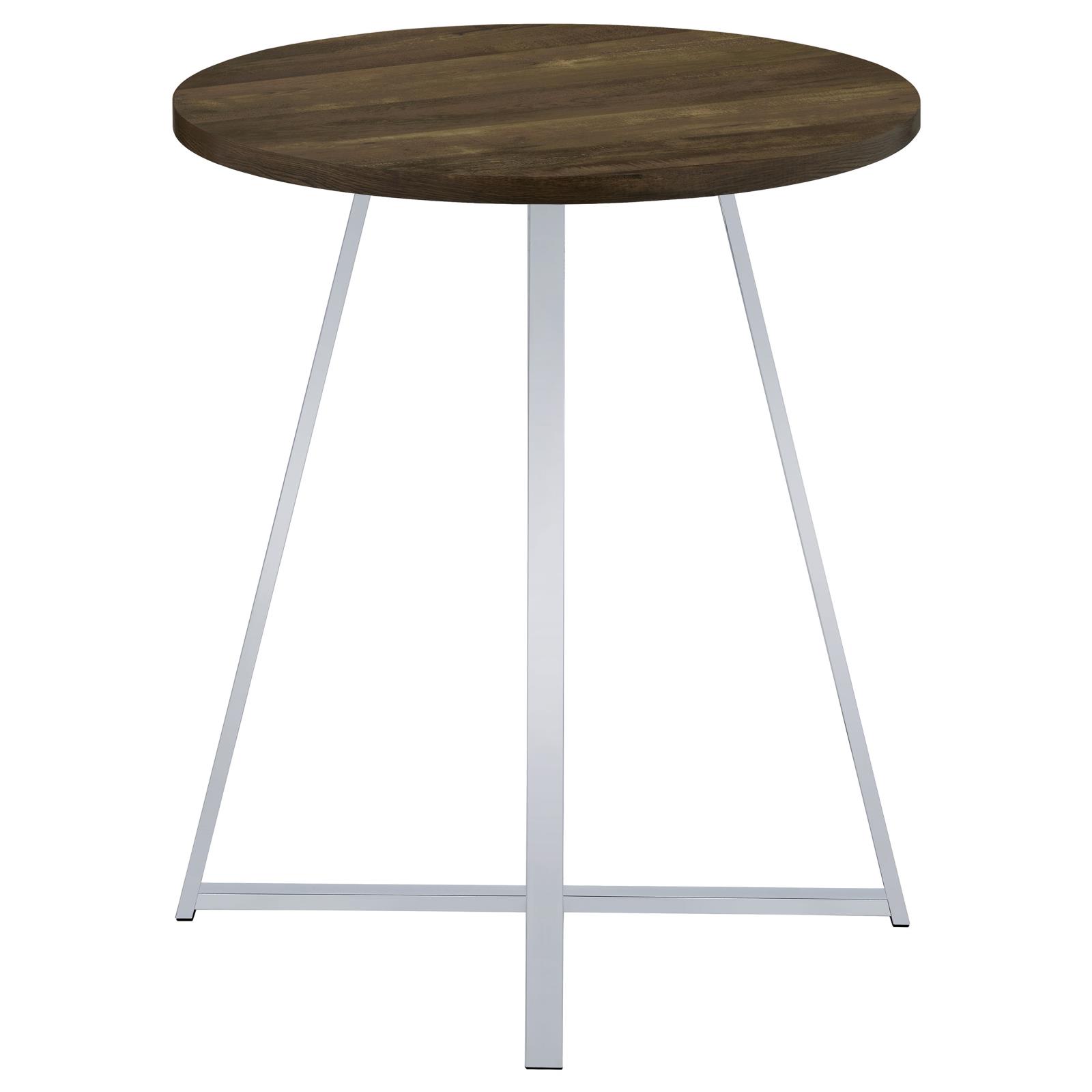 Burkhart Wood Veneer Round Top Bar Table with Sled Base