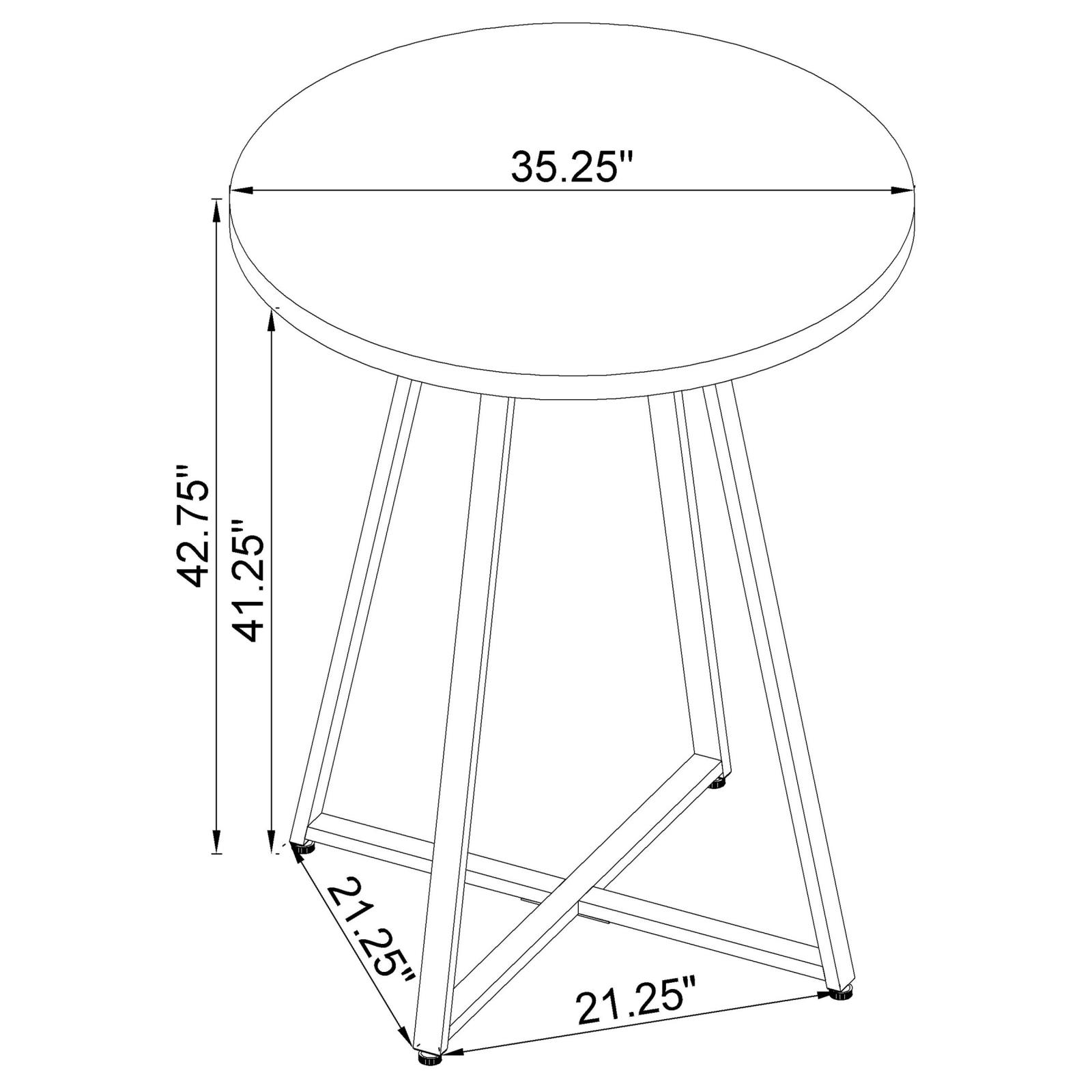 Burkhart Wood Veneer Round Top Bar Table with Sled Base