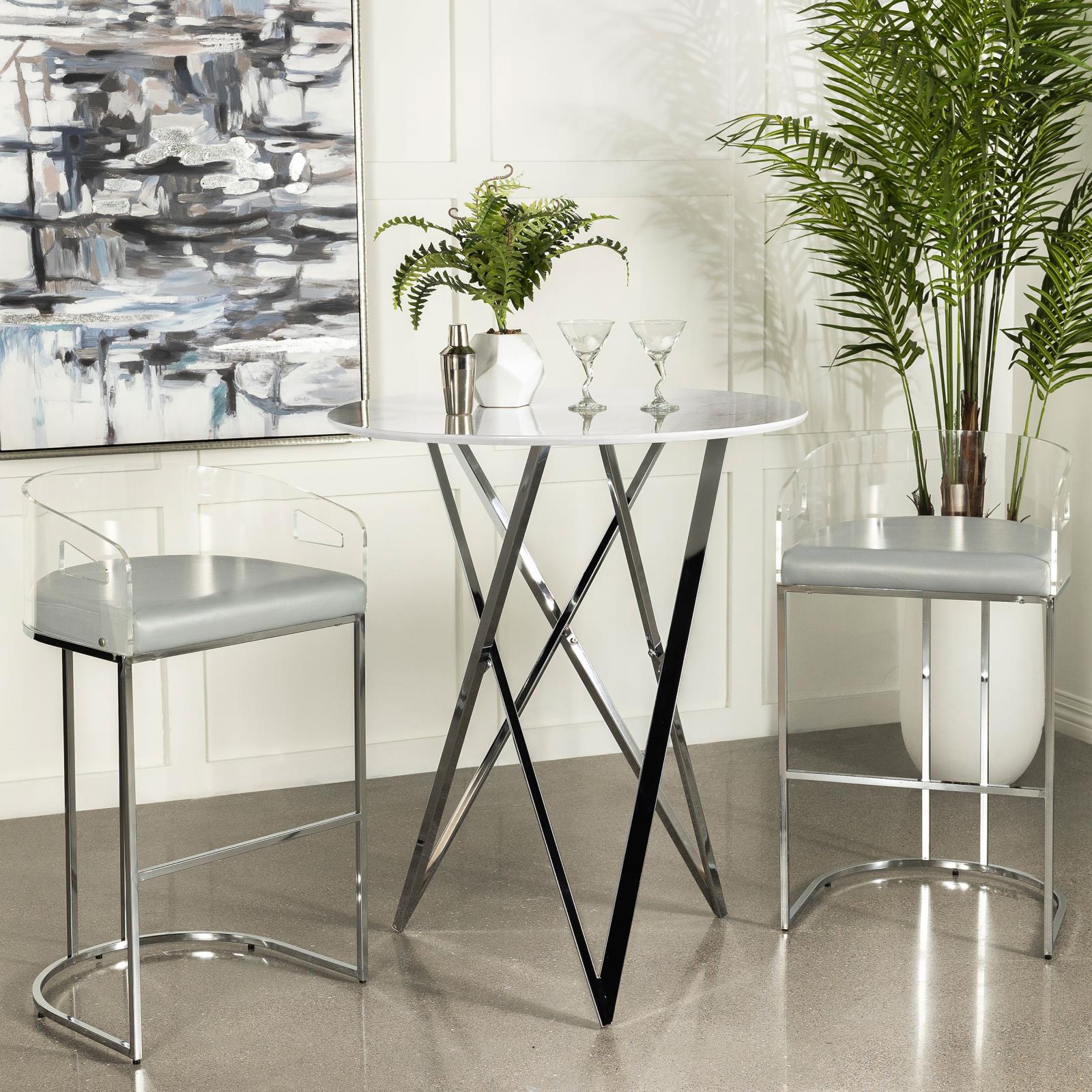 Bexter Faux Marble Round Top Bar Table