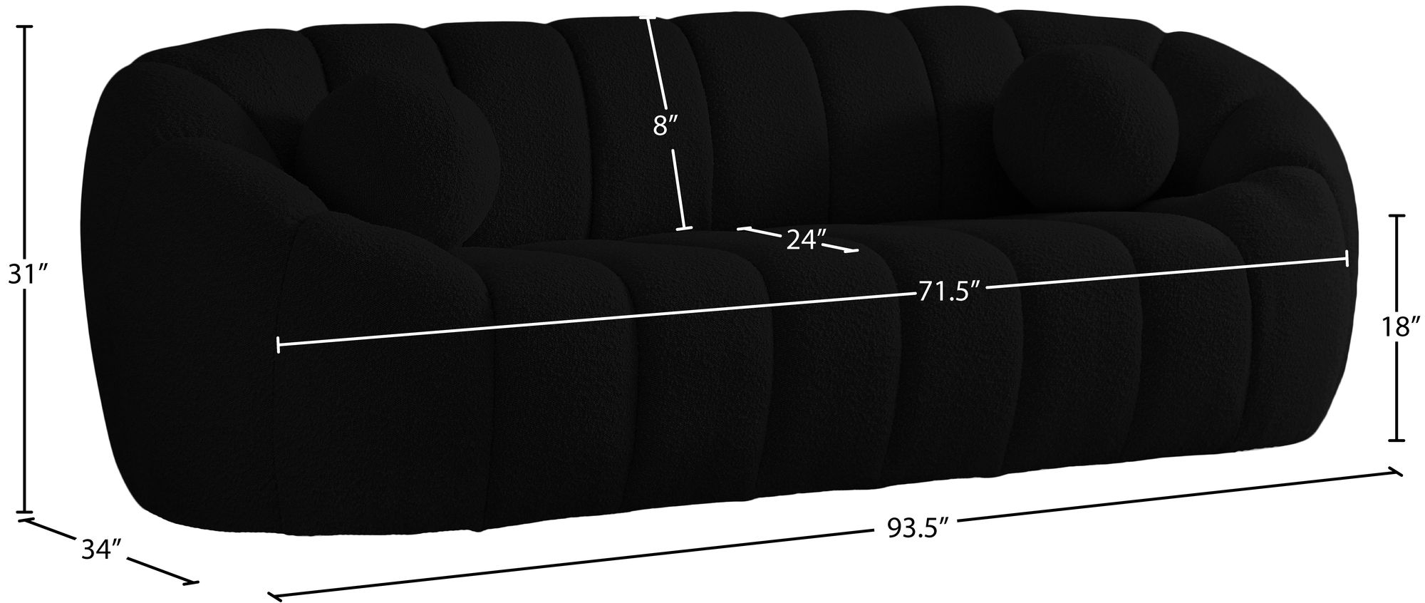 Elijah Boucle Fabric Sofa