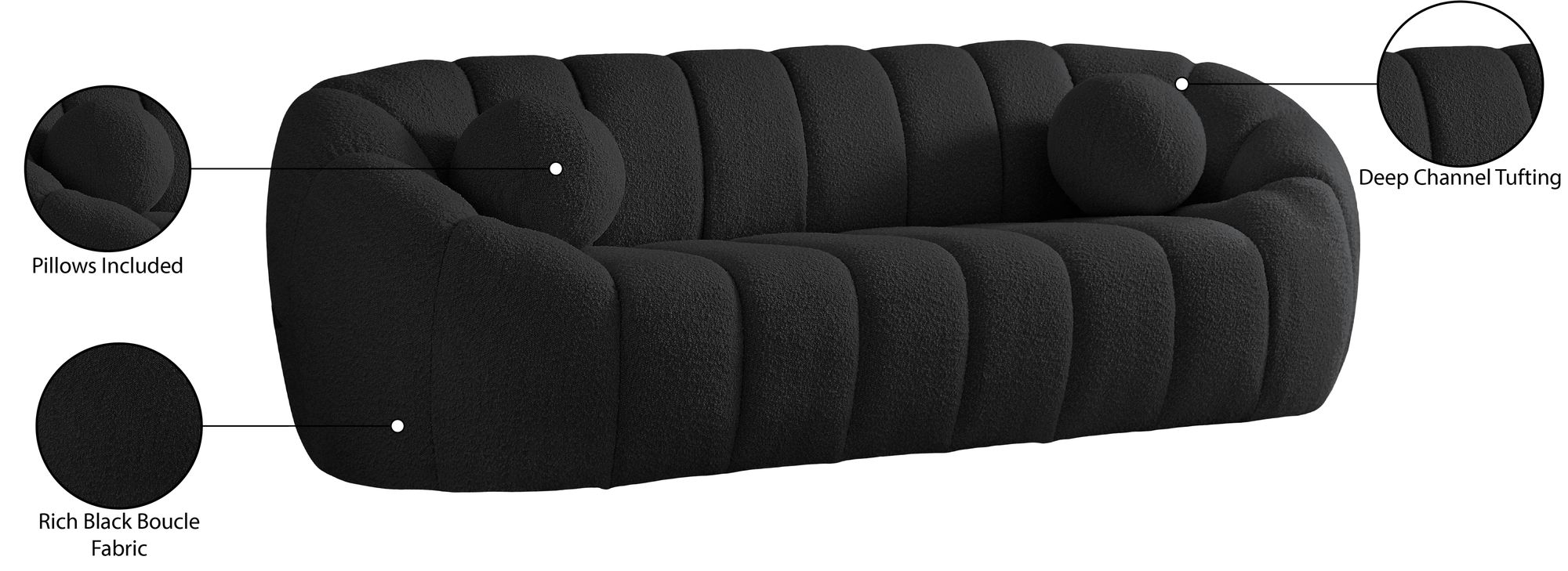 Elijah Boucle Fabric Sofa