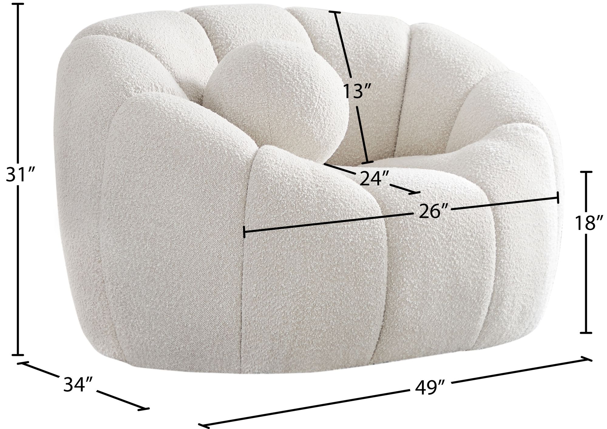 Elijah Boucle Fabric Chair