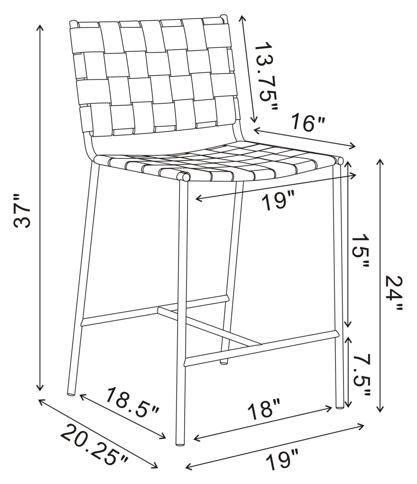 Adelaide Leatherette Counter Height Stool with Open Back