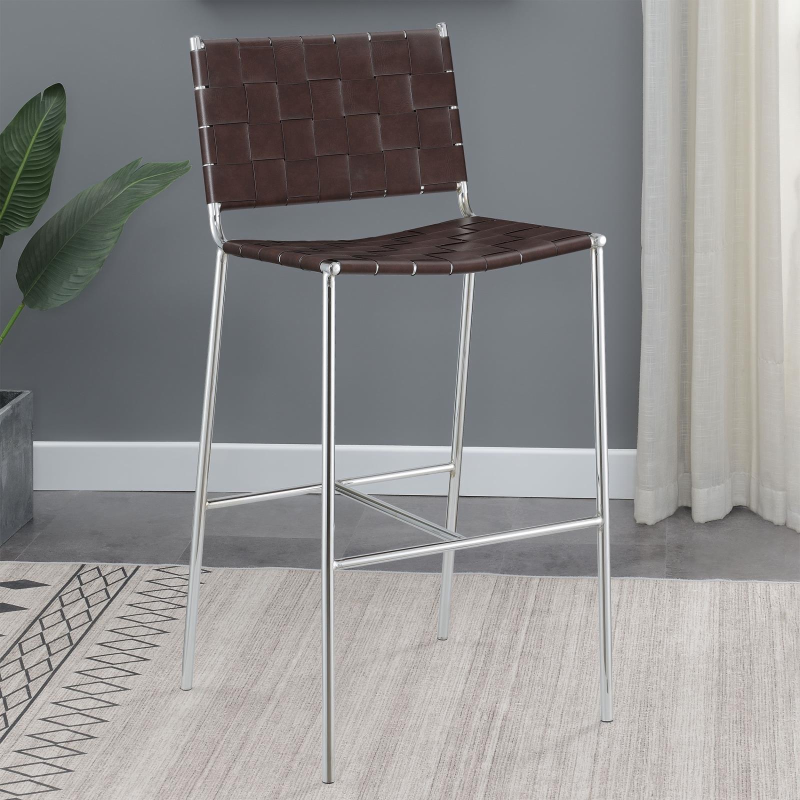 Adelaide Leatherette Bar Height Stool with Open Back