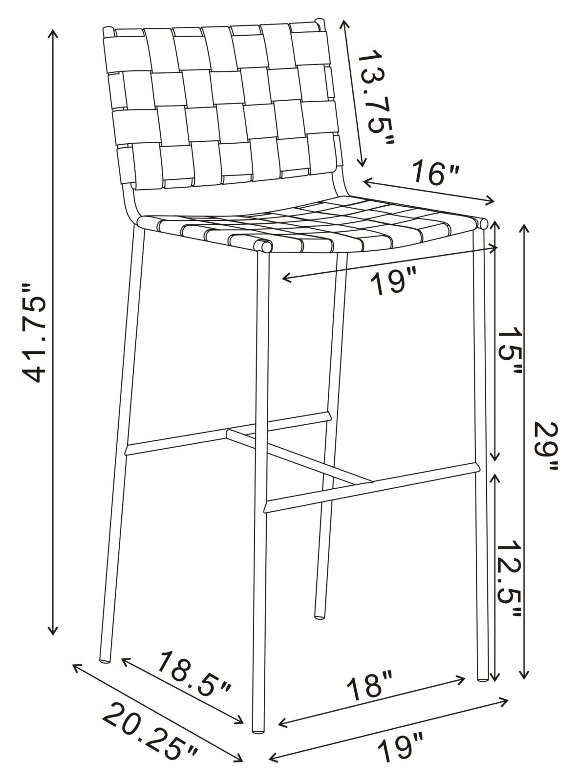 Adelaide Leatherette Bar Height Stool with Open Back
